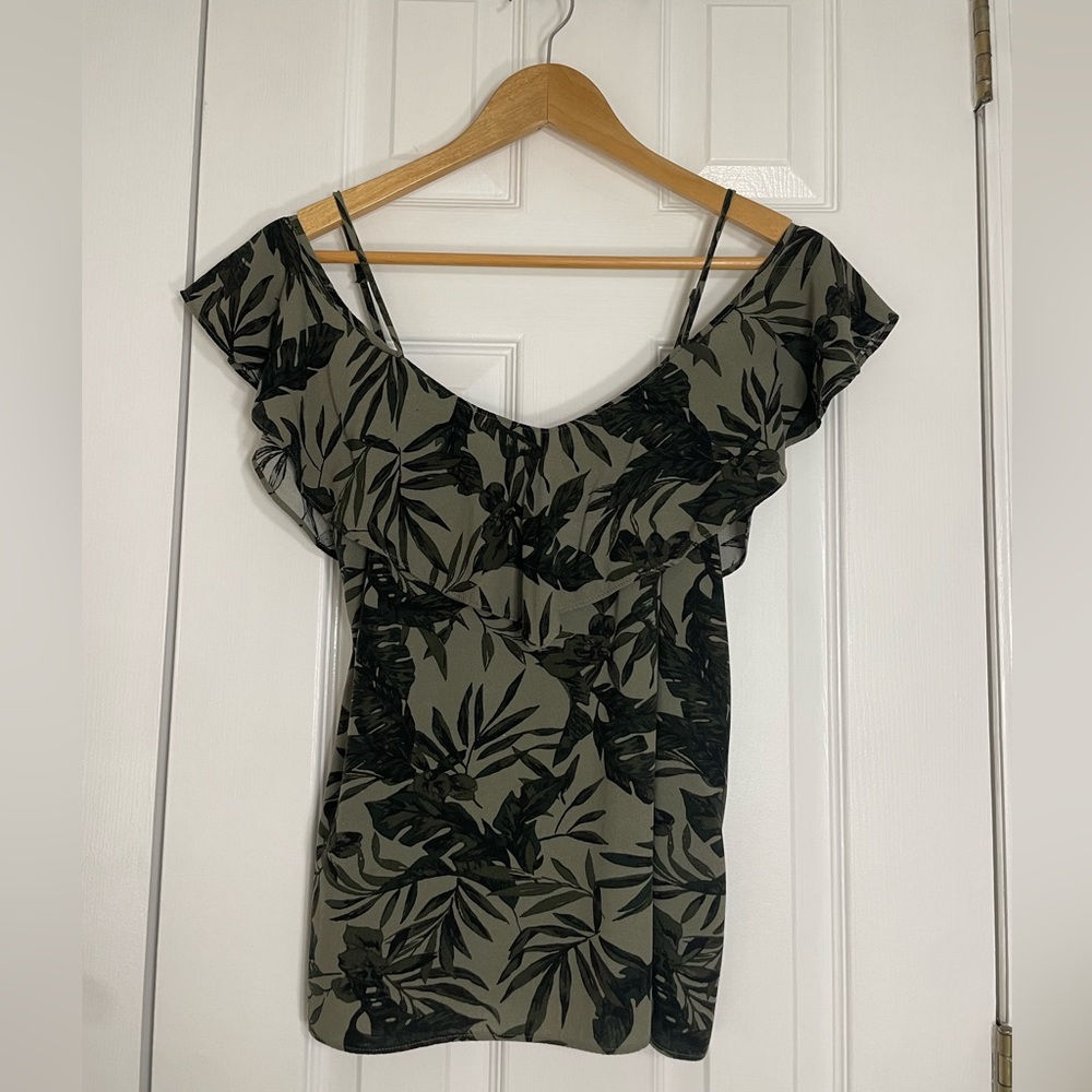 Old Navy olive green, off the shoulder blouse, XS.